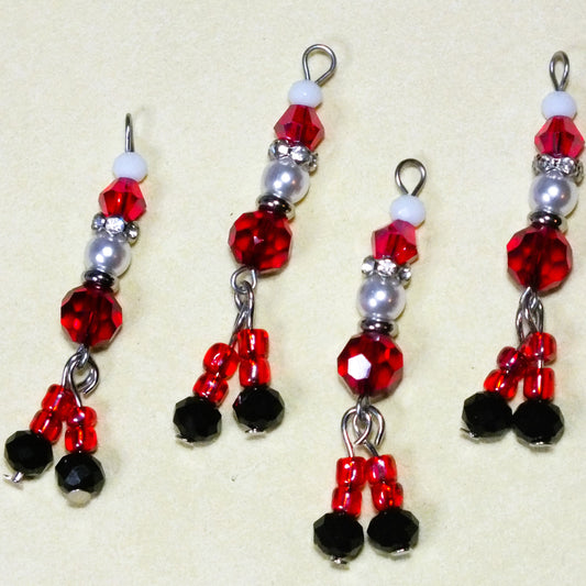 4pcs Handmade Glass Santa Claus Charms