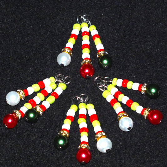 4pcs Handmade Christmas Candy Cane Bauble Charms