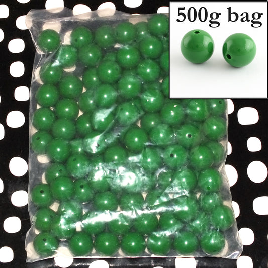500g bulk wholesale beads - 20mm chunky bubblegum green acrylic (105pcs)