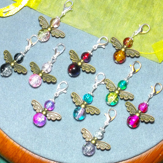 10-50pcs Handmade Glass Two-tone Guardian Angel Dangle Charms