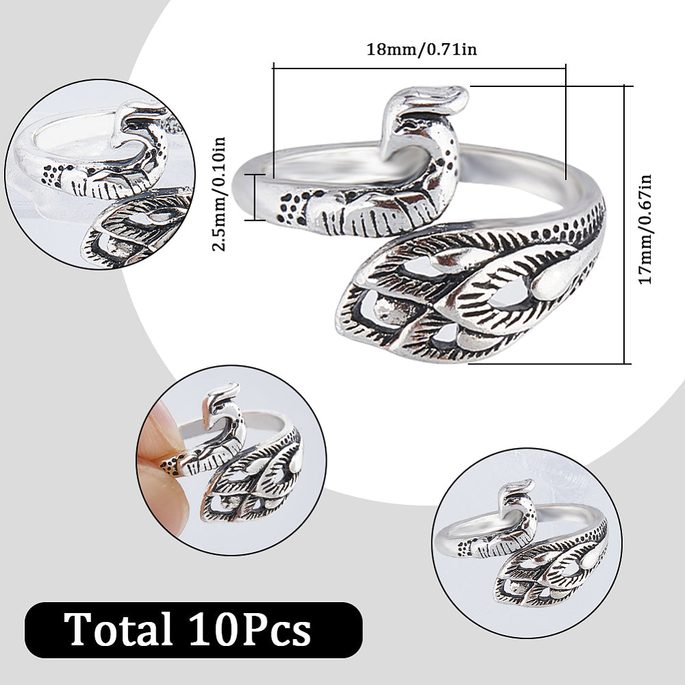 10pcs Decorative Peacock Crochet Knitting Yarn Tension Hook Rings