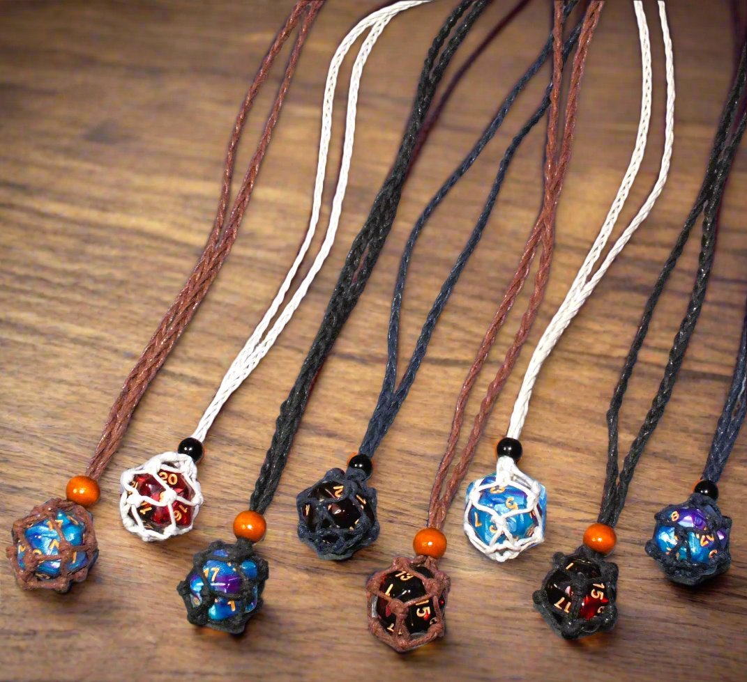 Wearable DICE JAIL plus d20 - Choose your necklace / dice combo & punish your Nat 1!