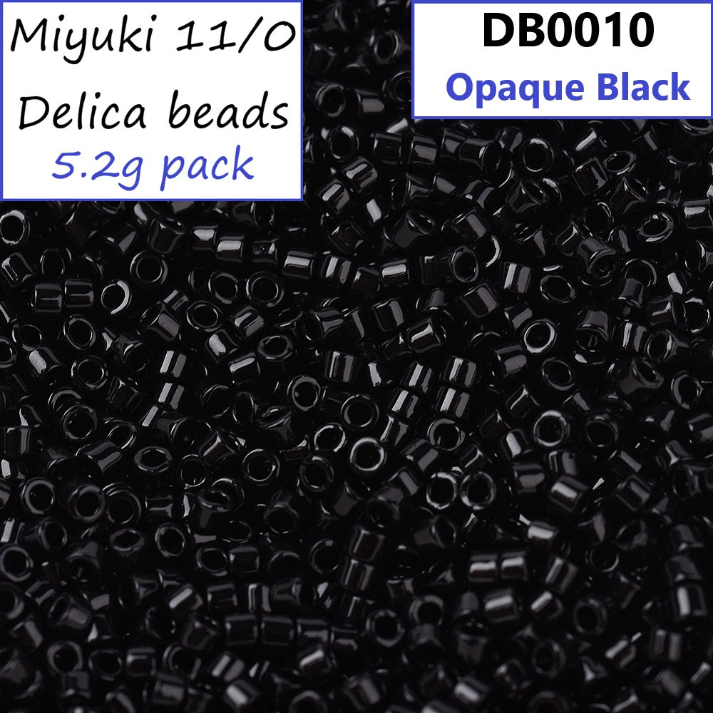 DB0010 Opaque Black - 5.2g Miyuki 11/0 Delica glass seed beads