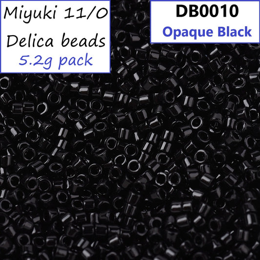 DB0010 Opaque Black - 5.2g Miyuki 11/0 Delica glass seed beads