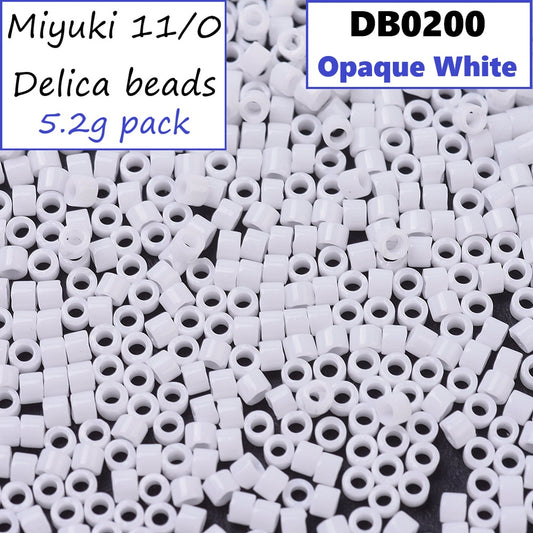 DB0200 Opaque White - 5.2g Miyuki 11/0 Delica glass seed beads