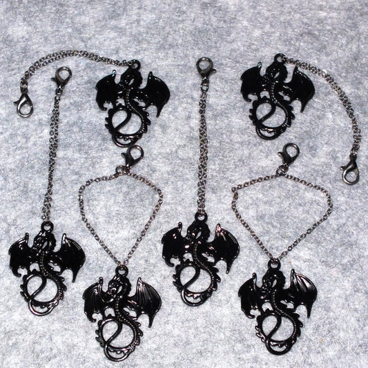 1 - 6 DRAGON dangle charms on chain - Lovely gift for your DnD / TTRPG group or DM!