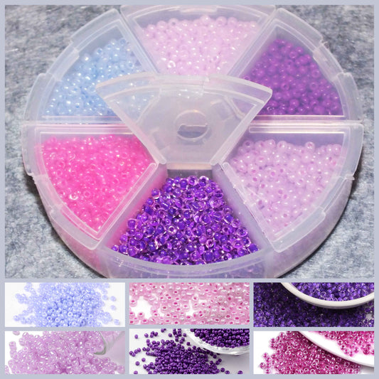 2mm Forest Fruits purple seed bead selection box - assorted styles and finishes