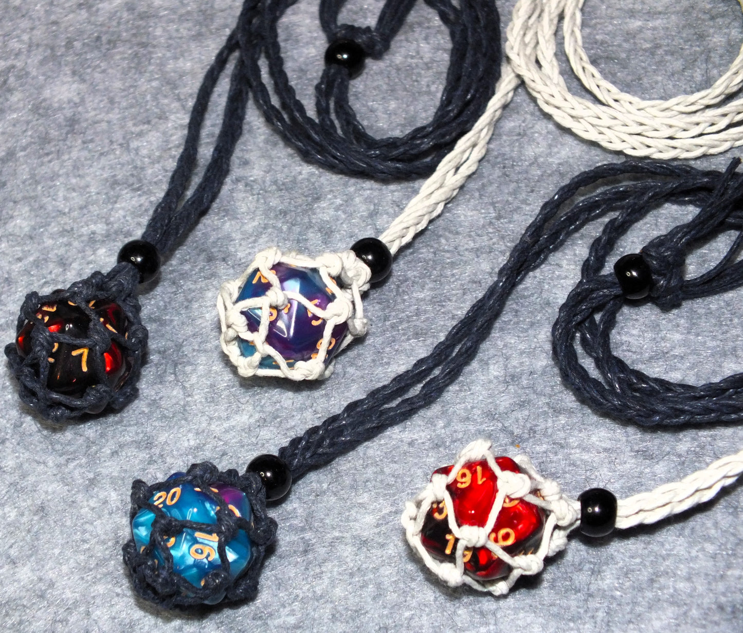 Wearable DICE JAIL plus d20 - Choose your necklace / dice combo & punish your Nat 1!