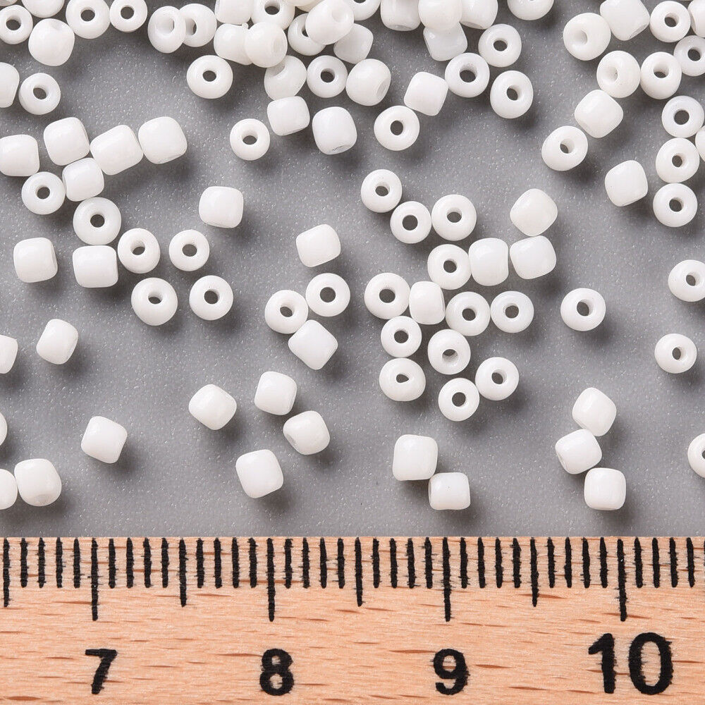 2mm white glass seed beads, 50g - 1kg