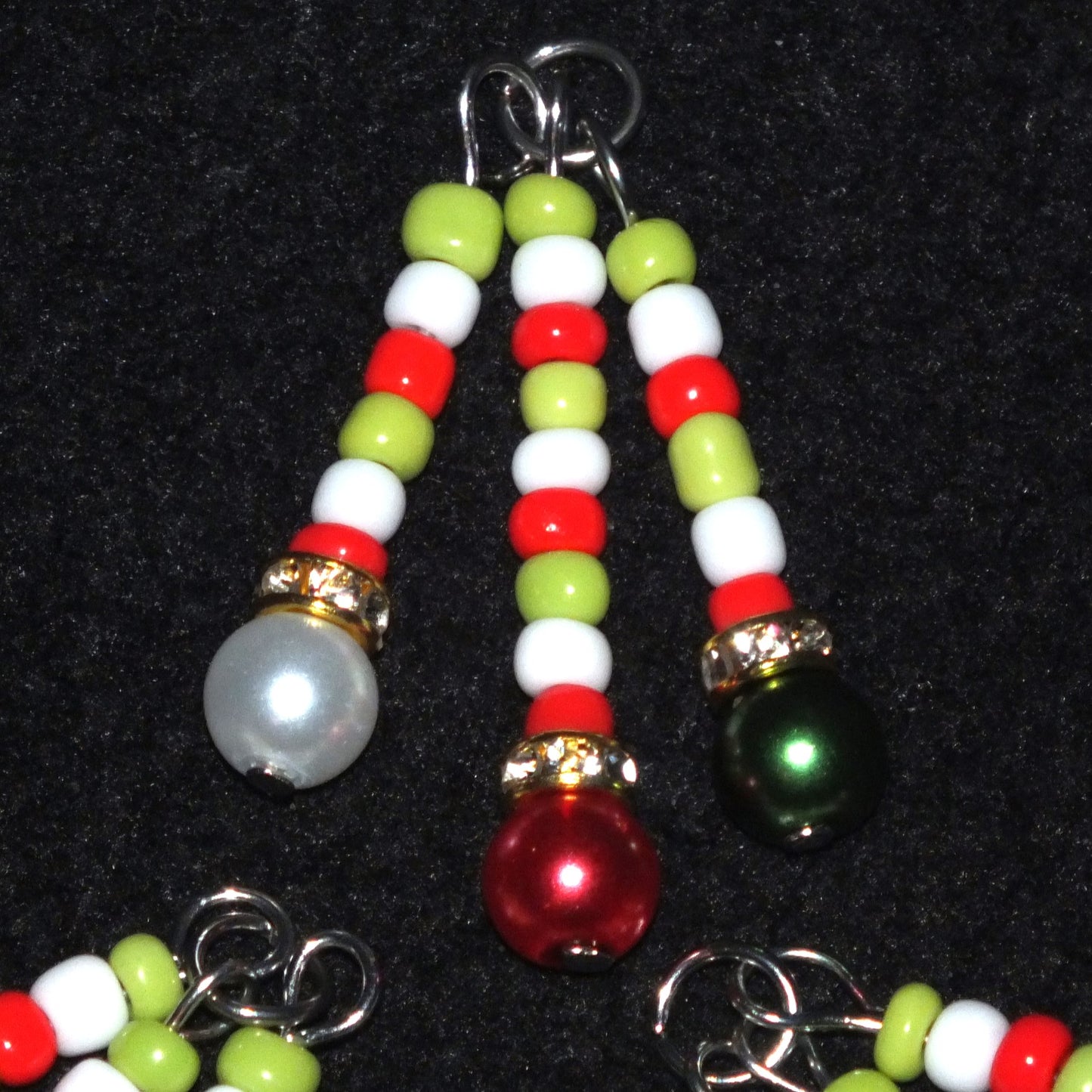 4pcs Handmade Christmas Candy Cane Bauble Charms