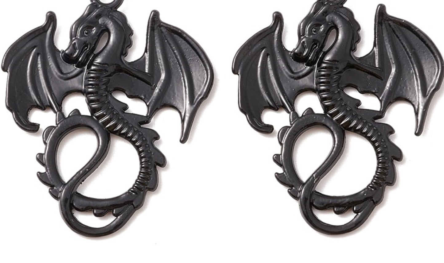 1 - 6 DRAGON dangle charms on chain - Lovely gift for your DnD / TTRPG group or DM!