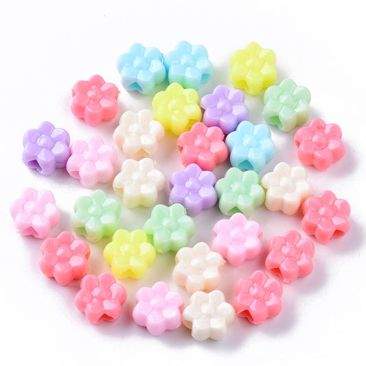 75pcs flower beads mix, 11.5mm with a large hole