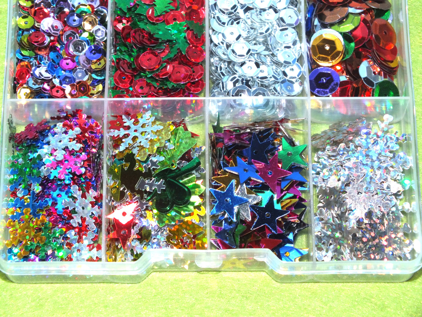 Christmas sequins, mixed box of toppers / embellishments for all sorts of crafts!