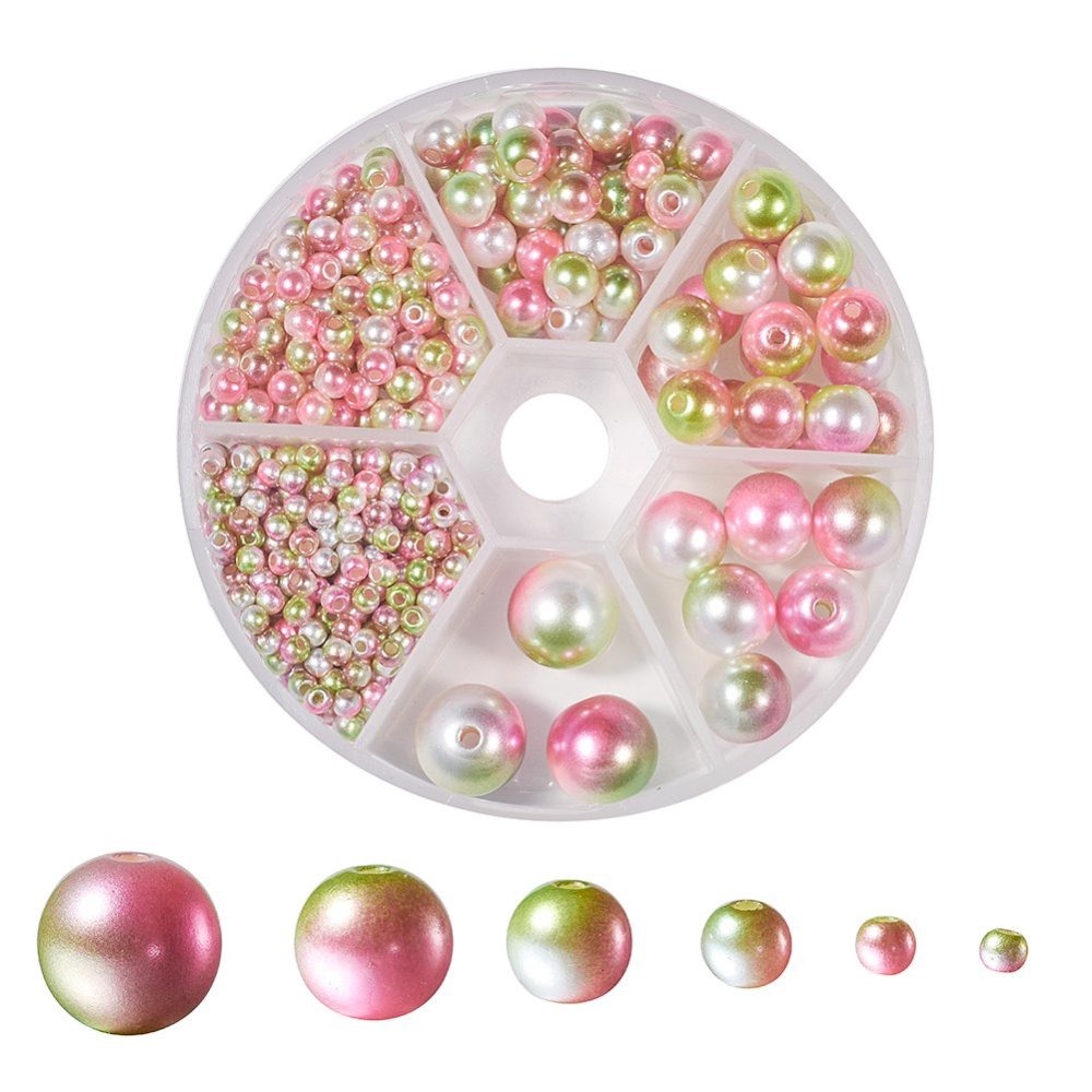 'Apple Blossom' mermaid gradient beads box, 564pcs in 3mm-12mm sizes