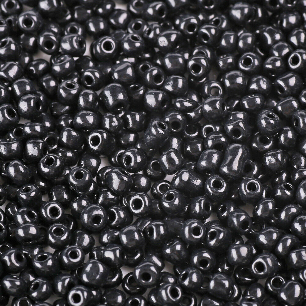 4mm black glass seed beads, 50g - 1kg