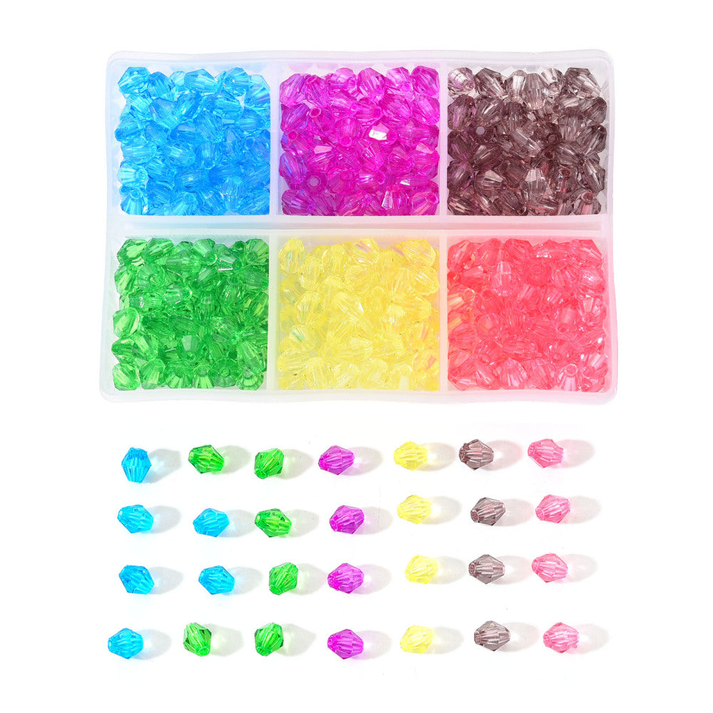 360pcs mixed 6mm translucent bicone box.