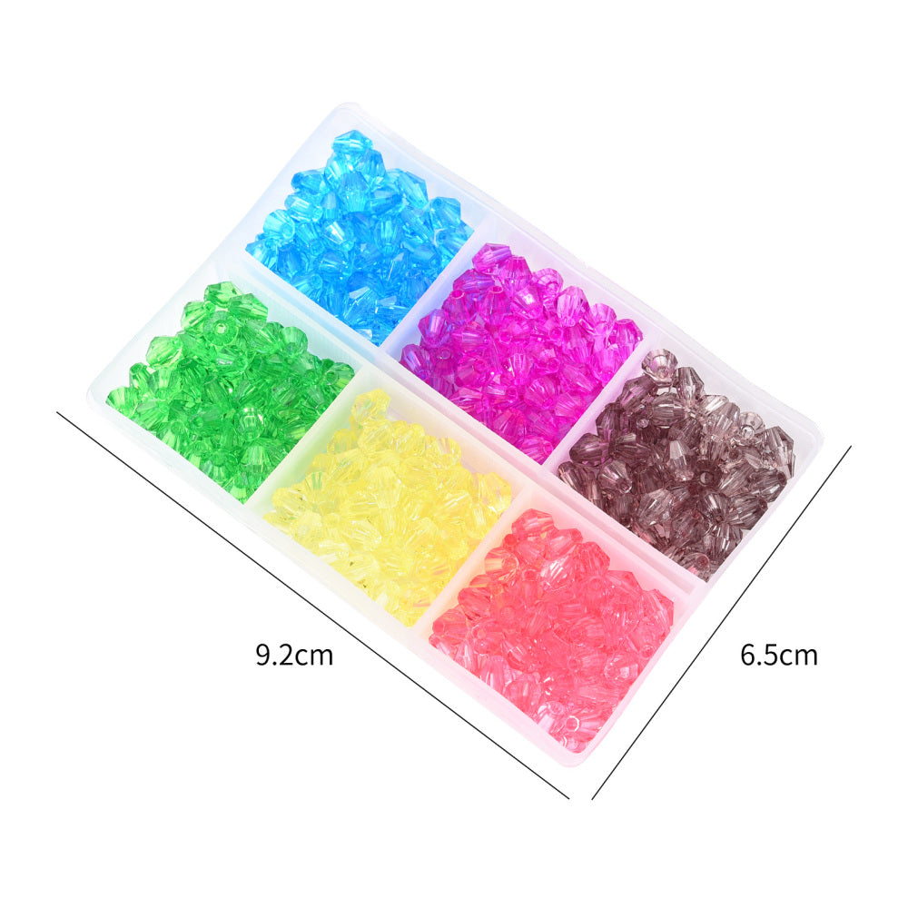 360pcs mixed 6mm translucent bicone box.