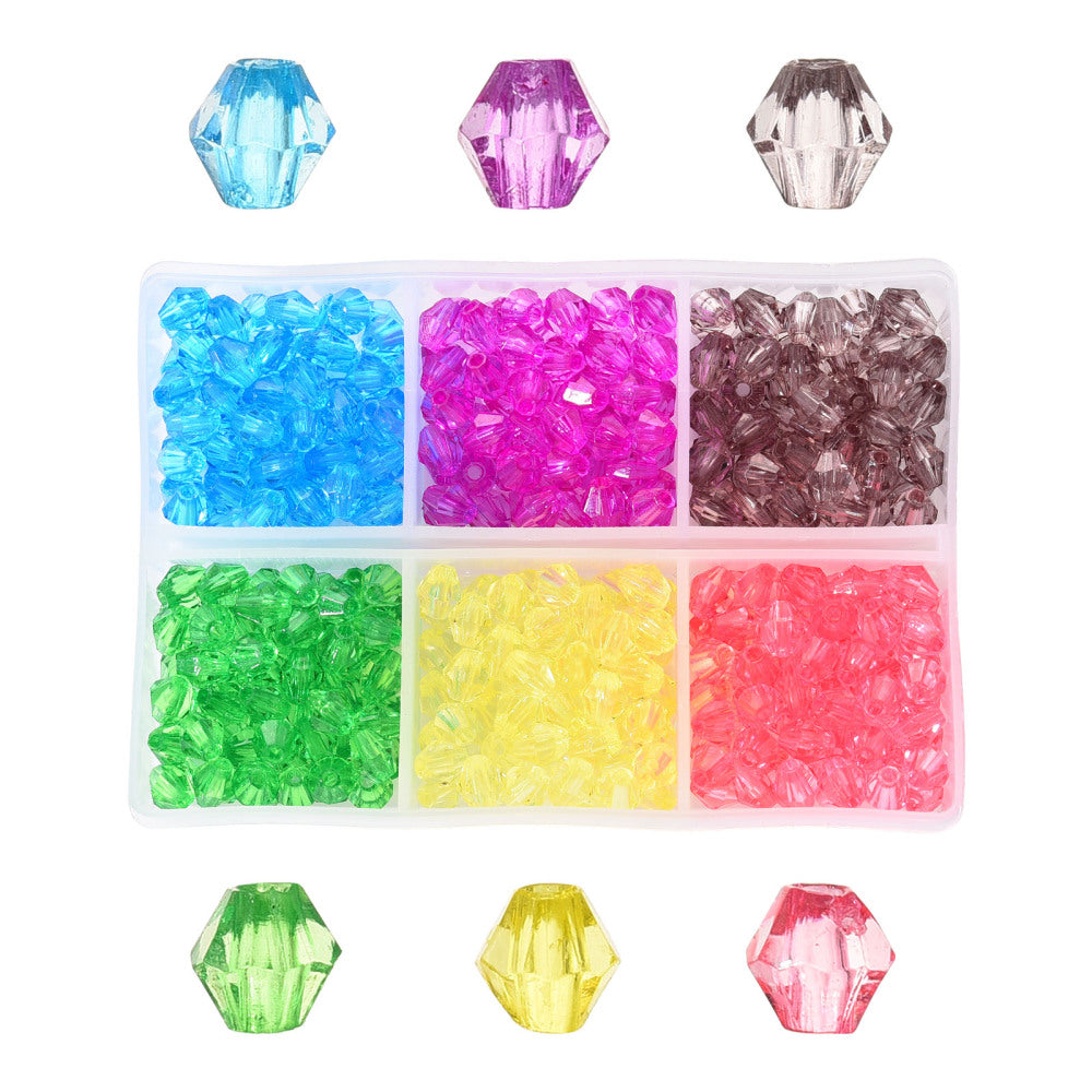 360pcs mixed 6mm translucent bicone box.