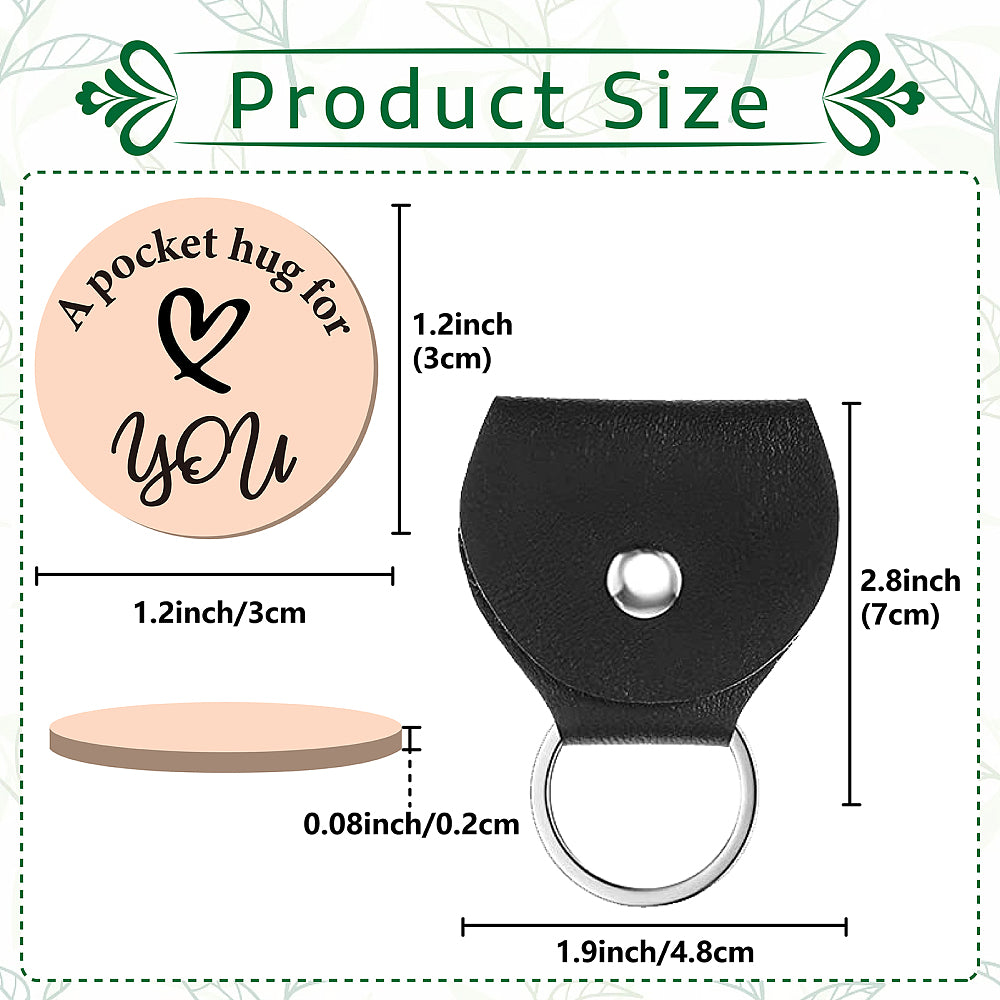 Little Pocket Hug coin + leather keyring holder (21S)