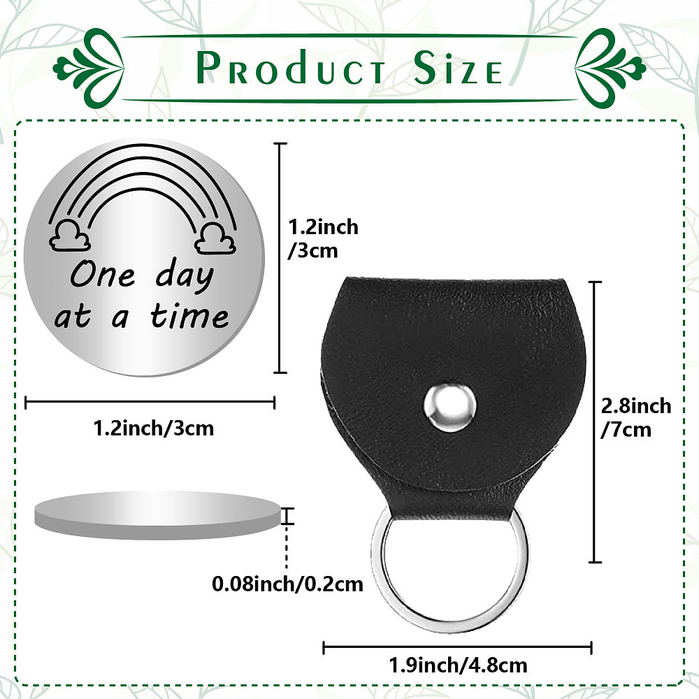 Little Pocket Hug coin + leather keyring holder (92B-10)