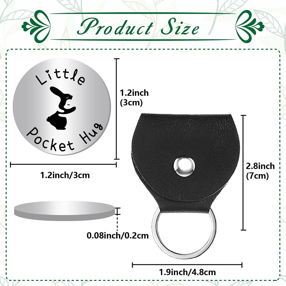 Little Pocket Hug coin + leather keyring holder (24F) - remind a loved one that you're thinking of them (Copy)