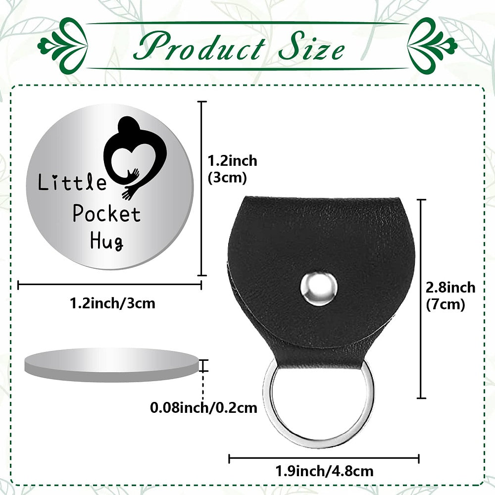 Little Pocket Hug coin + leather keyring holder (24G) - remind a loved one that you're thinking of them (Copy)