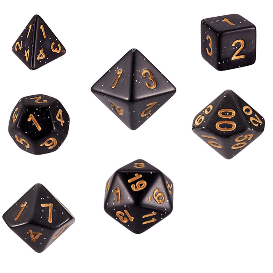 Reduced to clear - Polyhedral dice sets, 7 dice + velvet bag (2 styles available)