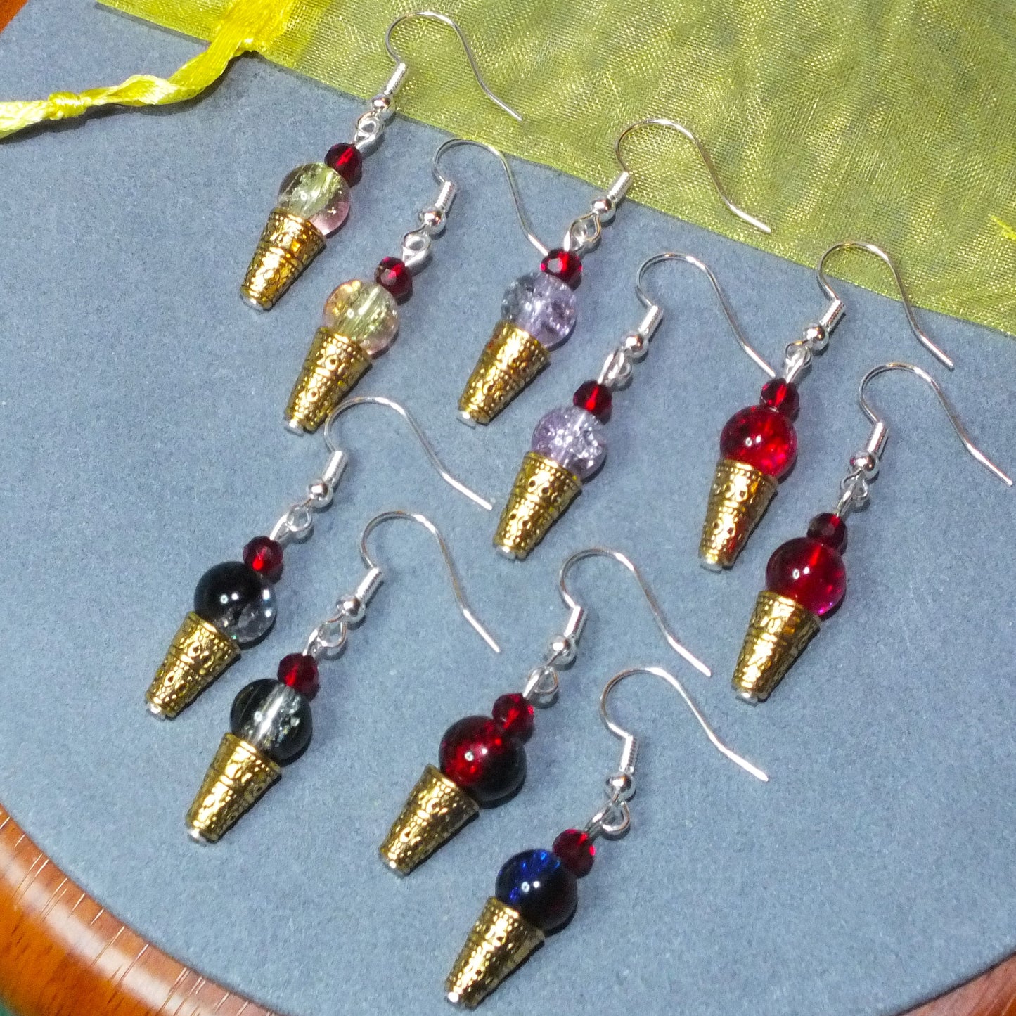 Handmade Ice Cream Cone Charms - also available as earrings!