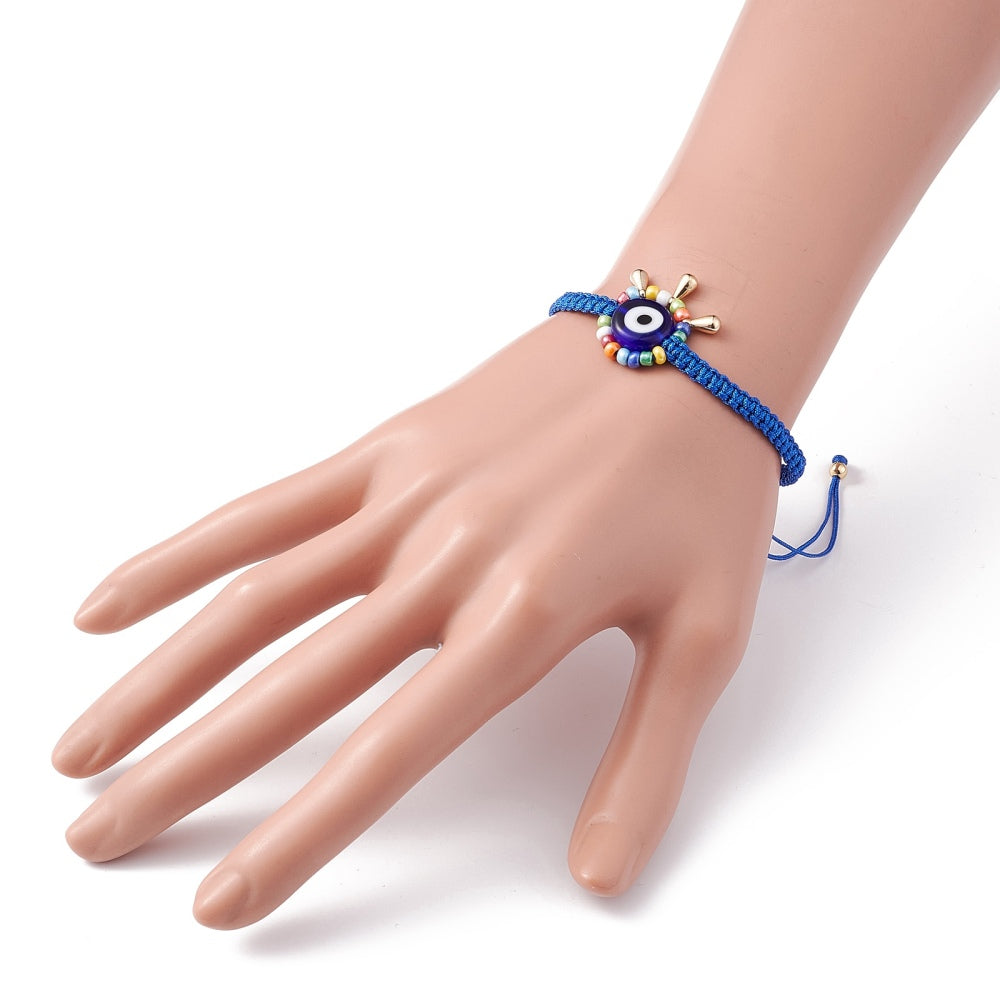 5-30 adjustable blue evil eye friendship bracelets