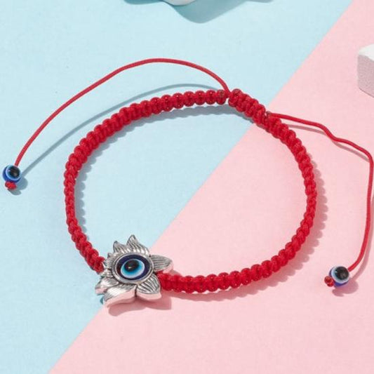 2-25 adjustable friendship bracelets, red evil eye with charm bead