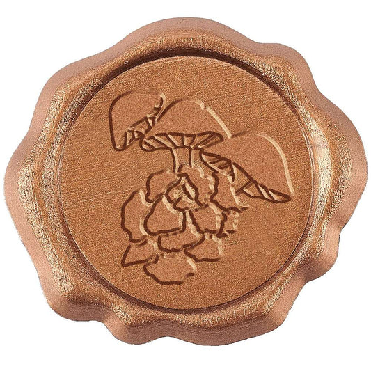 25pcs Wax seal stickers w/ adhesive backing - mushroom pattern