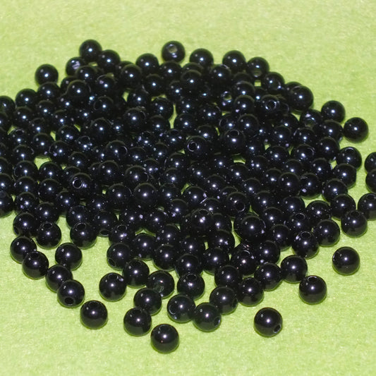 200pcs black acrylic 6mm beads