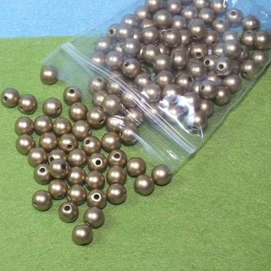 125pcs gold matte acrylic 8mm beads