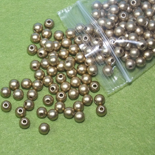200pcs gold matte acrylic 6mm beads