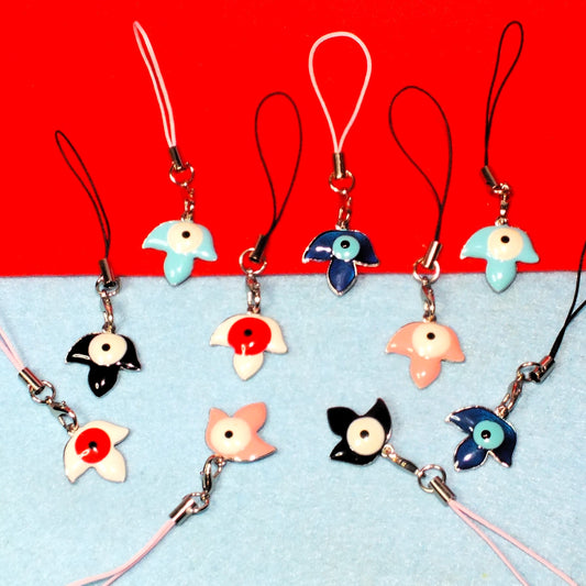 10pcs Evil Eye DANGLE CHARMS, mixed enamel pendants on lanyards