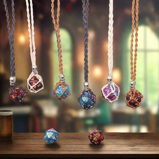 Wearable DICE JAIL plus d20 - Choose your necklace / dice combo & punish your Nat 1!