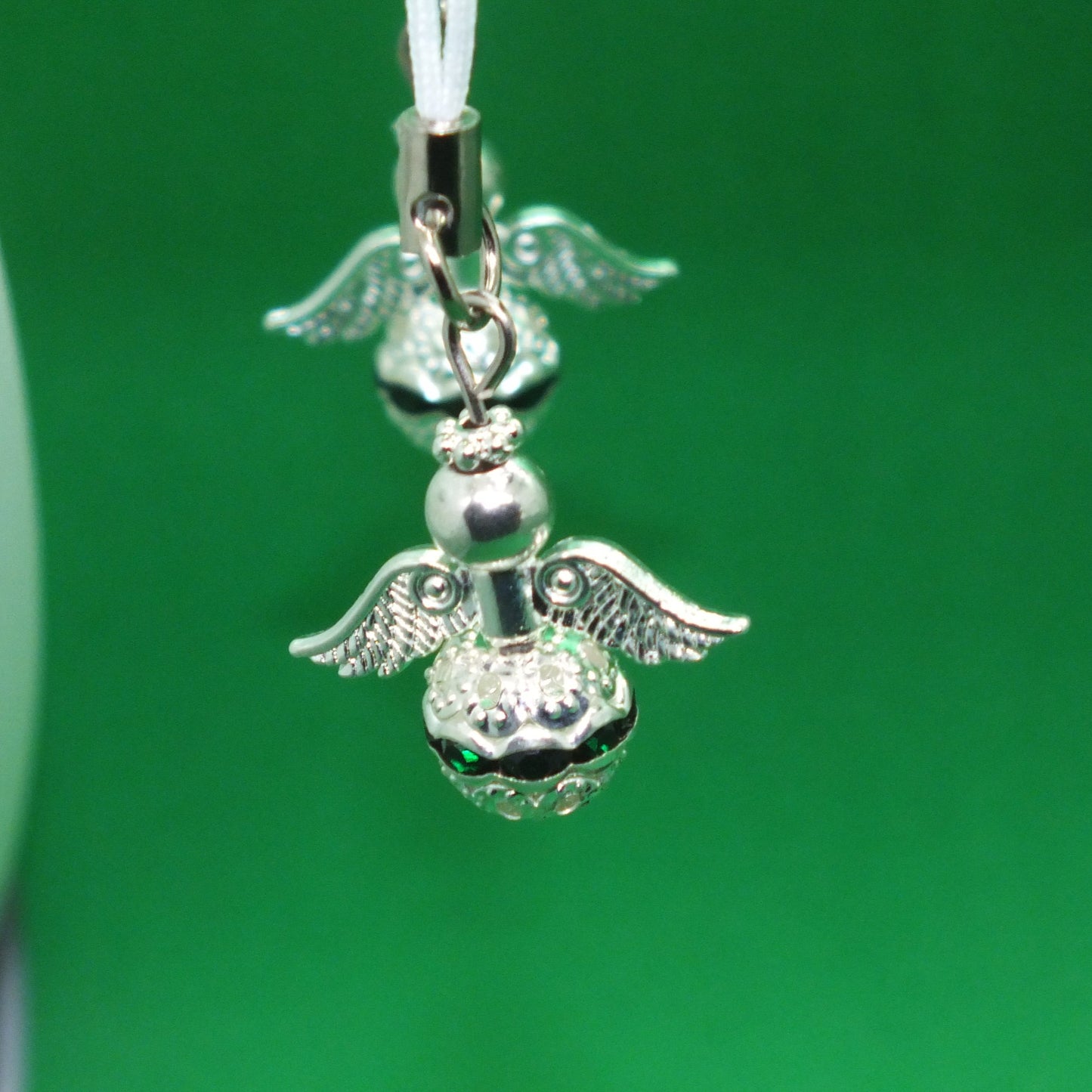 Rhinestone angel charms on lanyards (6-24pcs), handmade