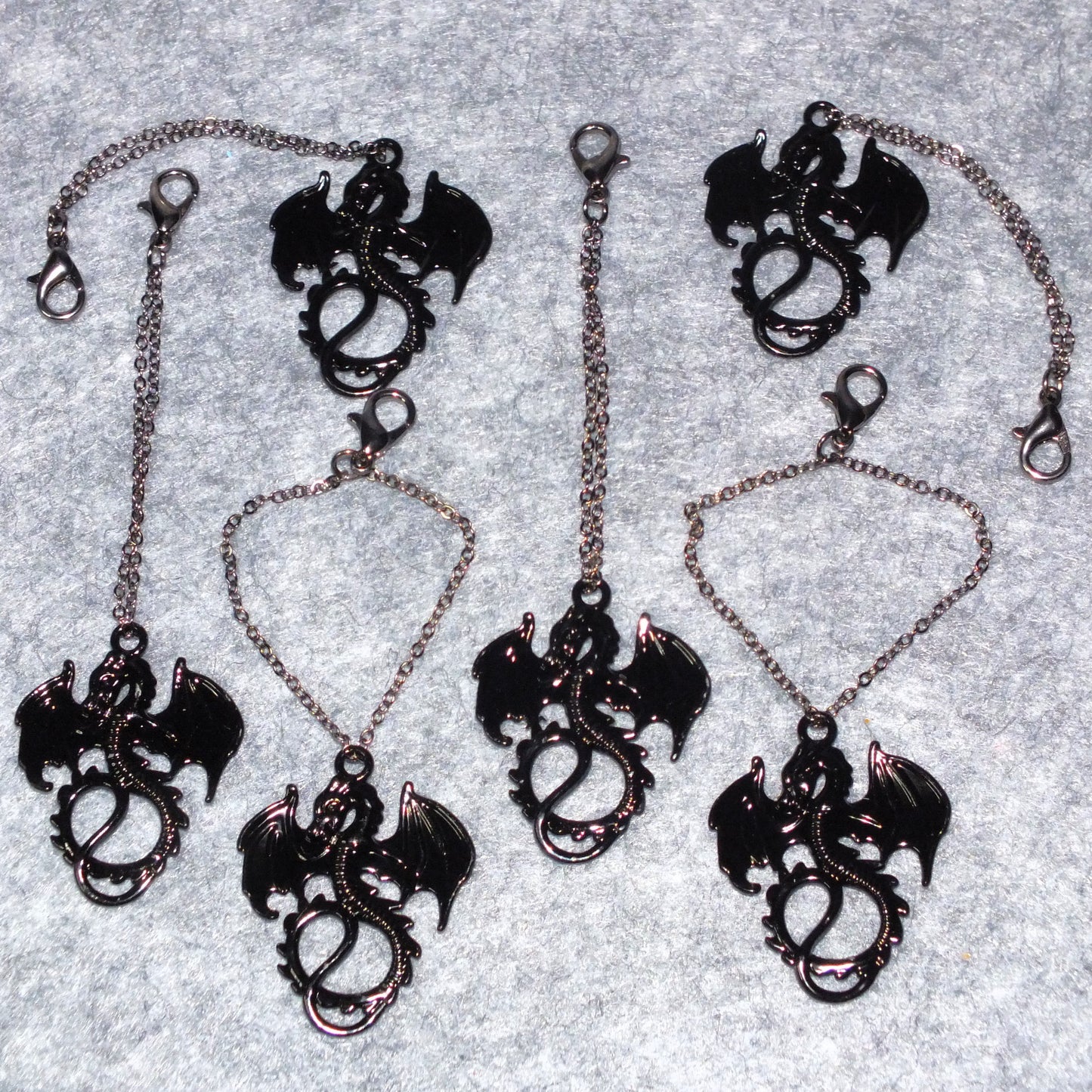 1 - 6 DRAGON dangle charms on chain - Lovely gift for your DnD / TTRPG group or DM!