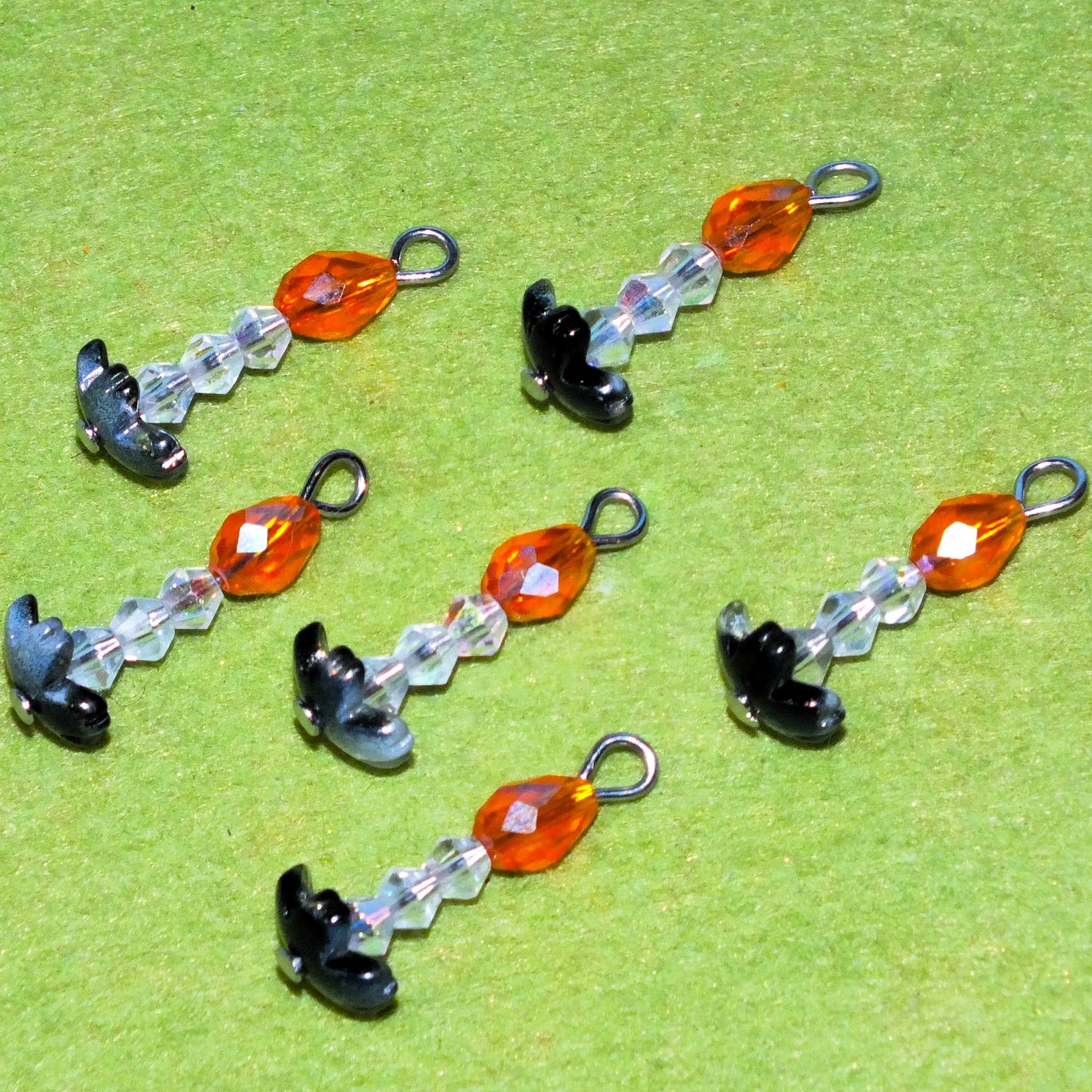 6pcs Handmade Birthday or Christmas Candle Charms, Glass