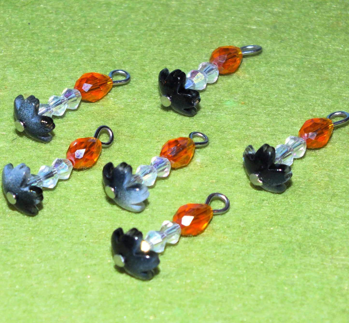 6pcs Handmade Birthday or Christmas Candle Charms, Glass