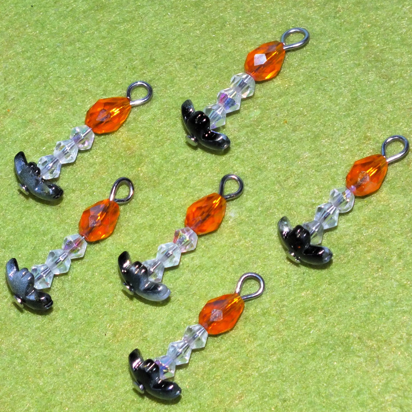 6pcs Handmade Birthday or Christmas Candle Charms, Glass