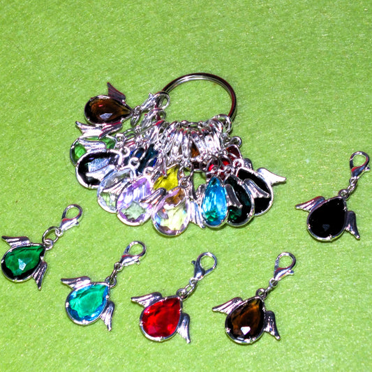 13pcs stitch markers, handmade mixed angel dangle charms