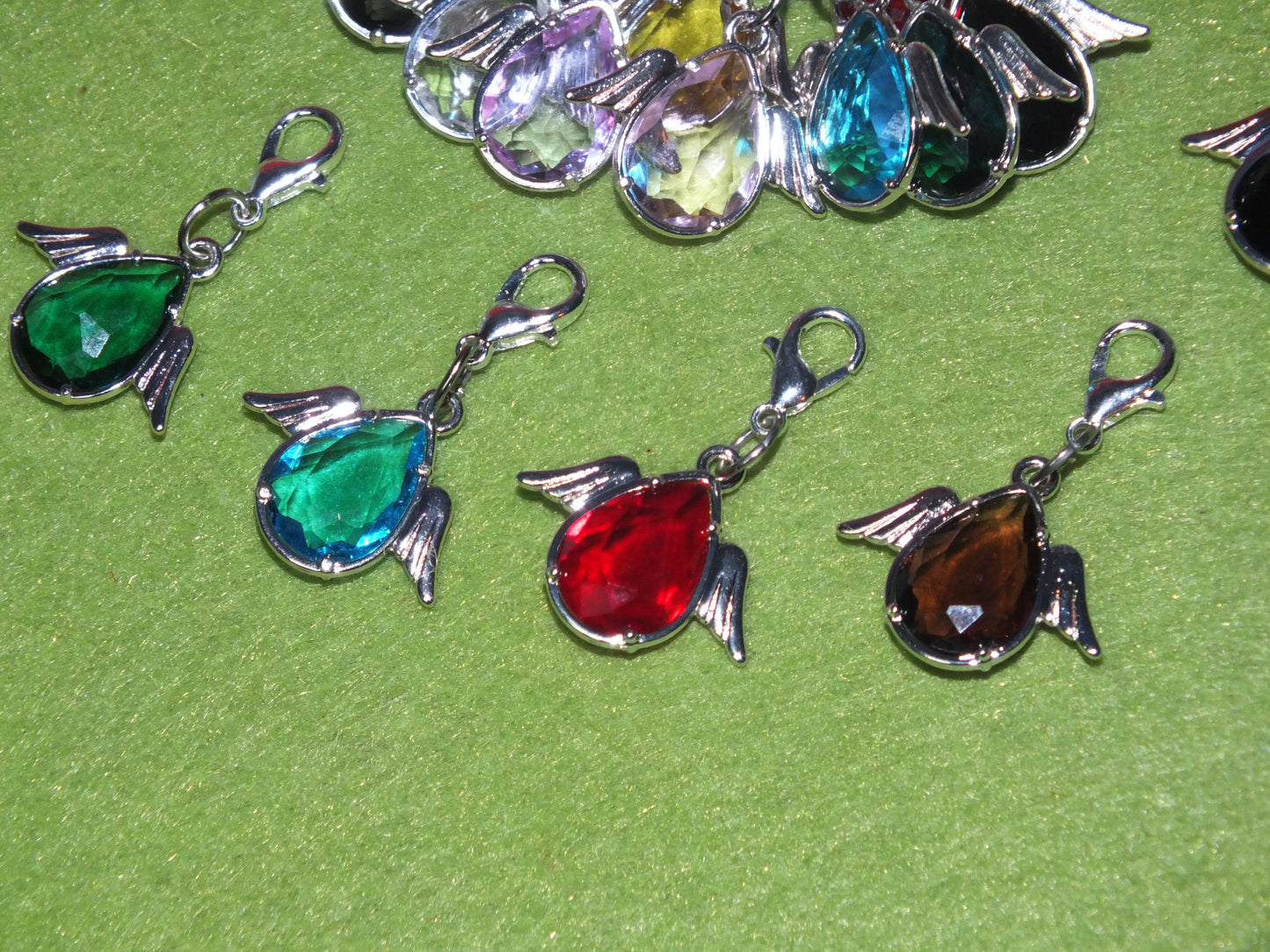 13pcs stitch markers, handmade mixed angel dangle charms