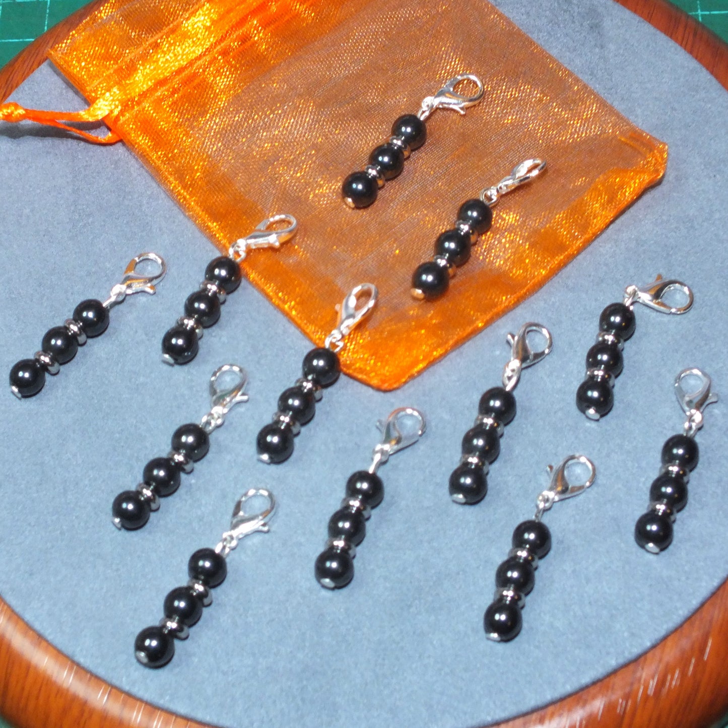 12pcs handmade Magnetic Hematite dangle charms