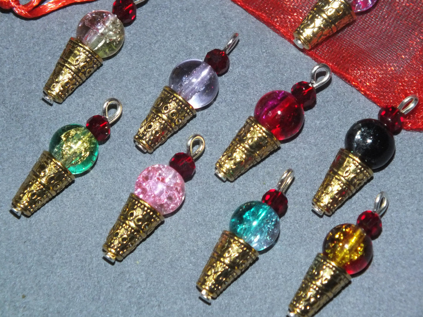 Handmade Ice Cream Cone Charms - also available as earrings!