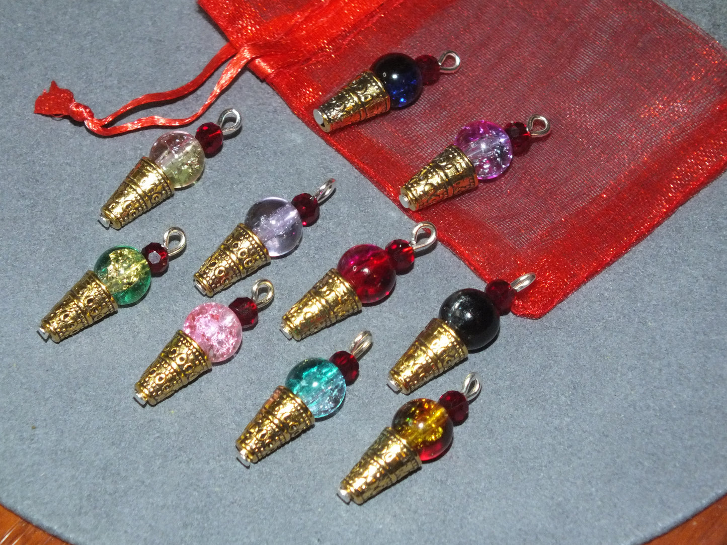 Handmade Ice Cream Cone Charms - also available as earrings!