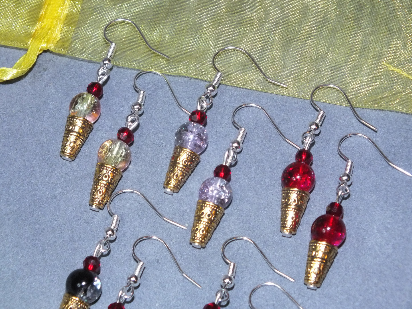 Handmade Ice Cream Cone Charms - also available as earrings!