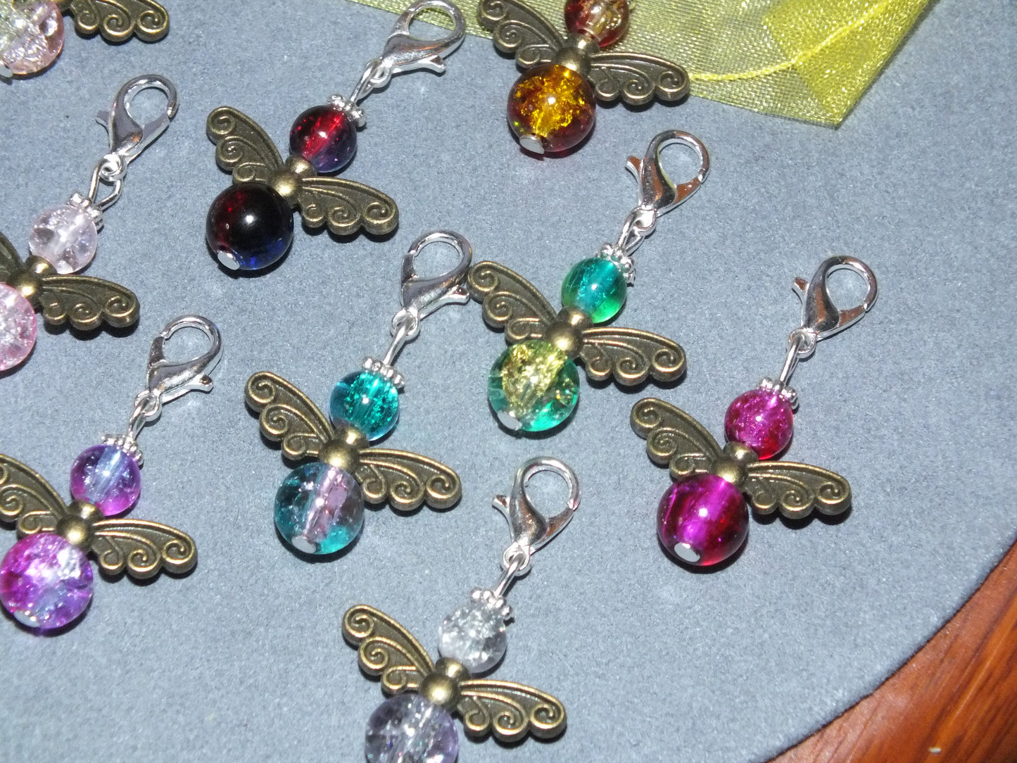 10-50pcs Handmade Glass Two-tone Guardian Angel Dangle Charms