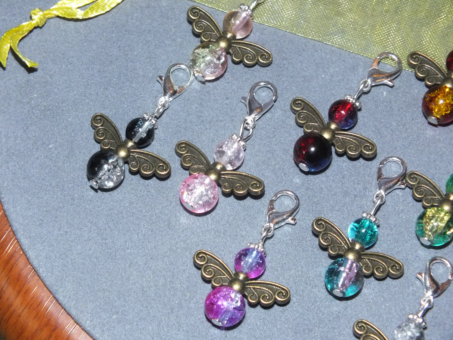 10-50pcs Handmade Glass Two-tone Guardian Angel Dangle Charms