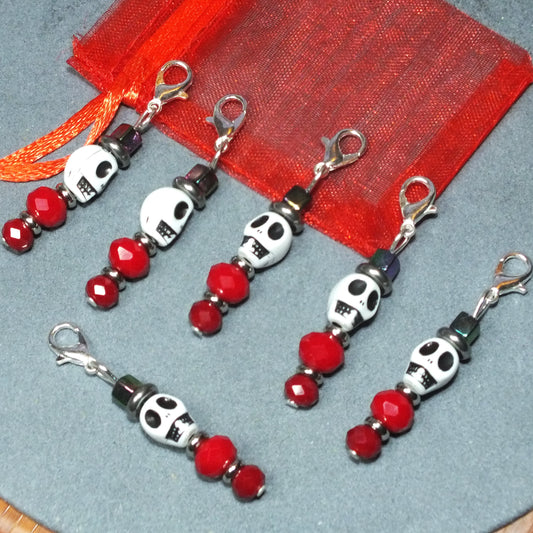 6pcs Handmade Skeleton Santa Dangle Charms